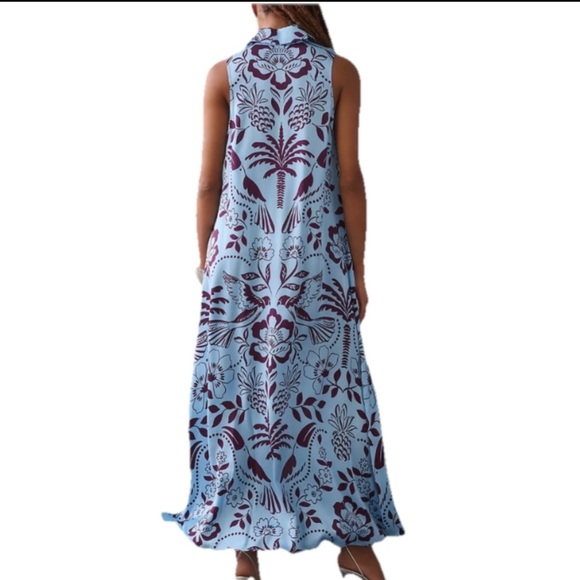 Corey Lynn Calter Tropical Sleeveless Shirt Dress Maxi Anthropologie Size XXS - Picture 2 of 8